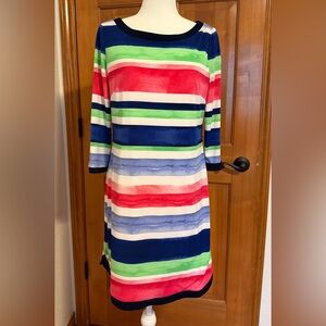 Vince Camuto Colorful Striped Long Sleeve Dress